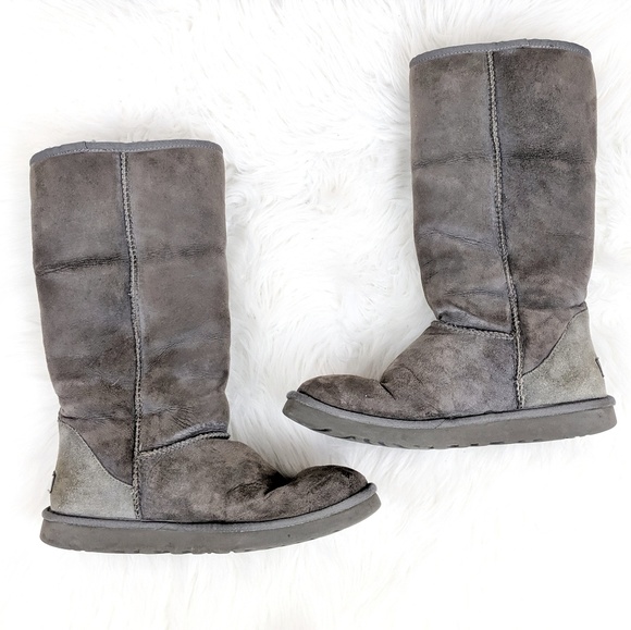 UGG Shoes - UGG | Light Brown Gray Fur Lined Boots - S